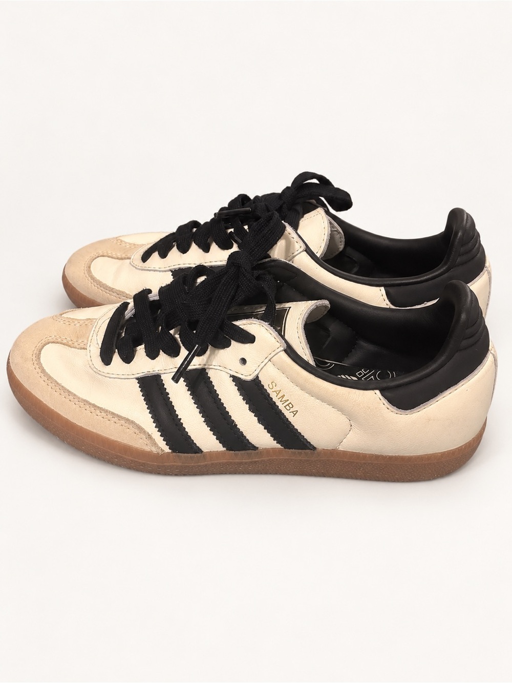 adidas Samba OG Women’s 6.5 Cream White Black Sand Strata Gum Sole